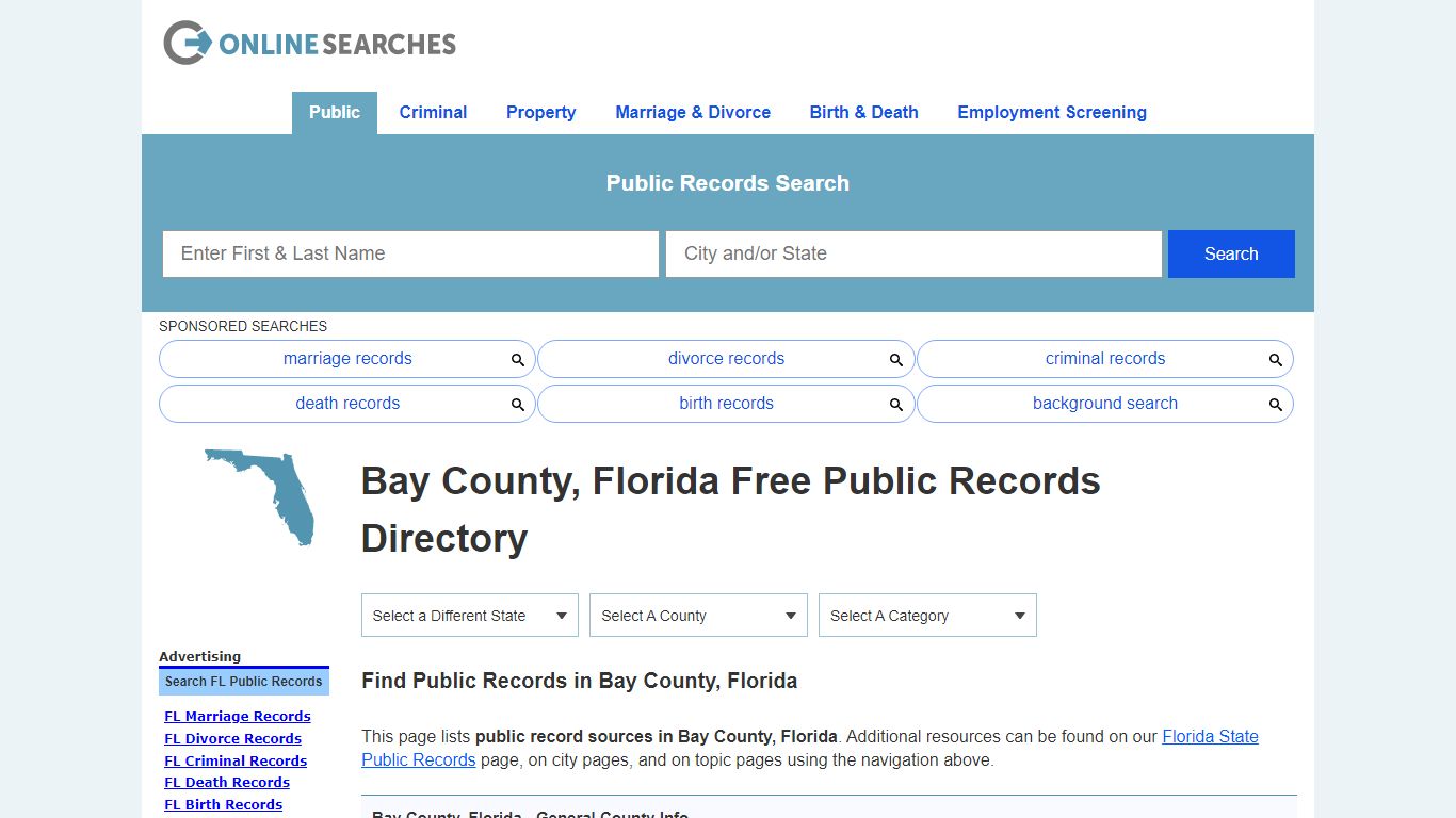 Bay County, Florida Public Records Directory